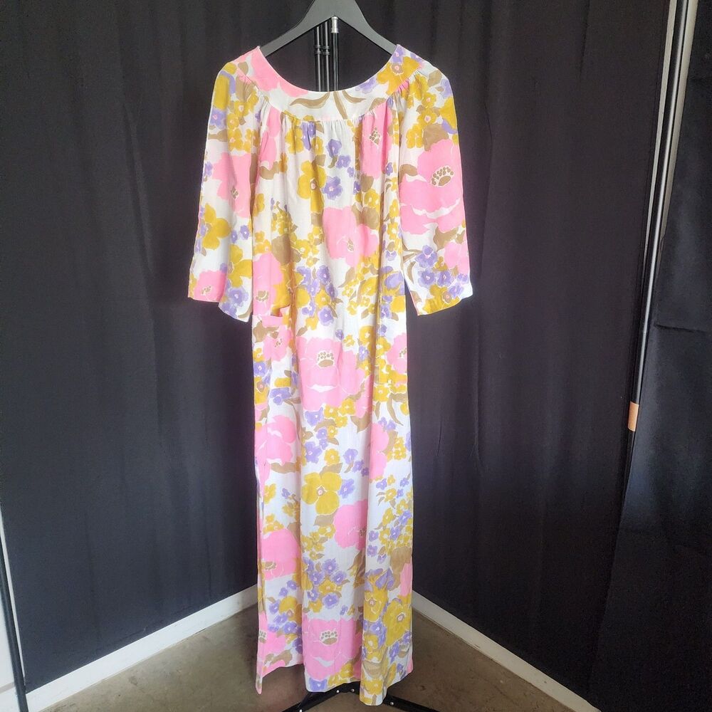 Stella Fagin for Neiman Marcus Size s/m Vintage 60s 70s Loungewear Muumuu Dress